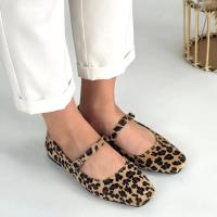 Linni Leopar Süet Babet Ayakkabı