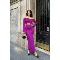 Lita Cut Out Büzgülü Elbise 2715-8