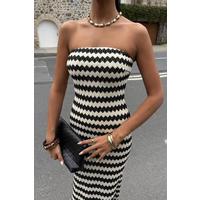 Maura Desenli Straplez Elbise 2770