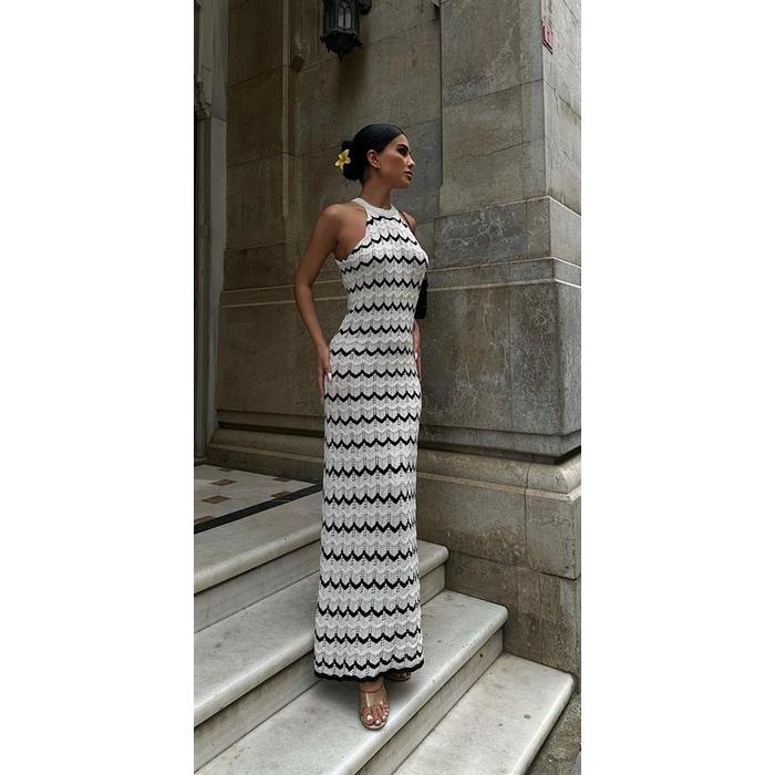 Melina Ajurlu Halter Yaka Elbise 2774