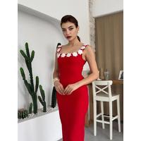 Mıng Çiçek Detaylı Elbise