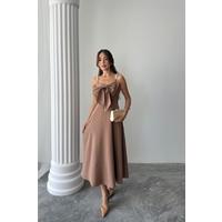 Moccah İnci Askı Detaylı Elbise