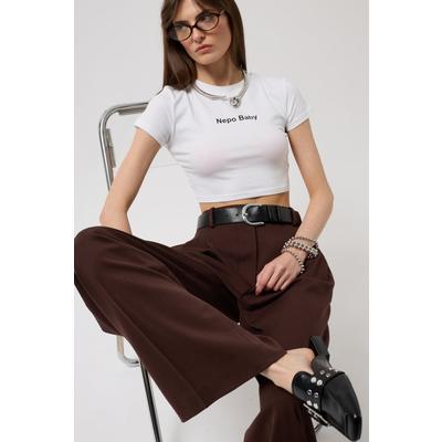 Nepo Baskılı Crop T-Shirt