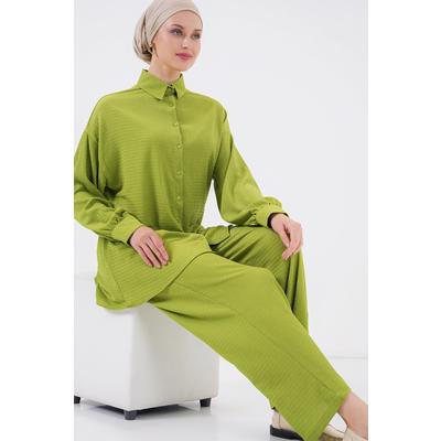 Örme Tesettür Alt Üst Takım 6711 - E.Yeşil