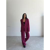 OTTOMAN ÇİZGİLİ CEKET-PANTOLON TK - Fuşya