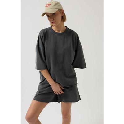 Oversize Lazer Kesim Bisiklet Yaka T-Shirt