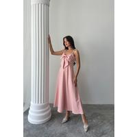 Pembe İnci Askı Detaylı Elbise