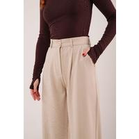Premium Model Oturtmalı Krem Pantolon
