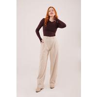 Premium Model Oturtmalı Krem Pantolon