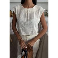Shalina Süzüne Nakışlı Crop Takım 9796-08