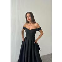 Siyah Jakarlı Elbise