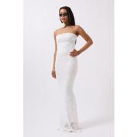 Straplez Dantel Maxi Elbise
