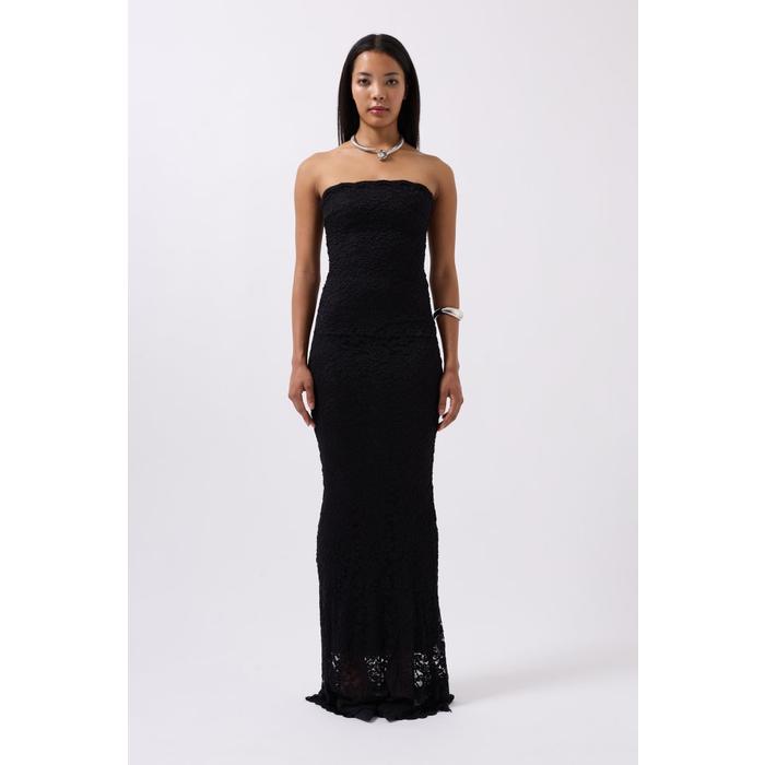 Straplez Dantel Maxi Elbise