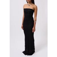 Straplez Dantel Maxi Elbise