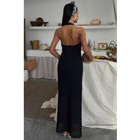 Suzene Nakışlı Astarlı Triko Elbise 2873