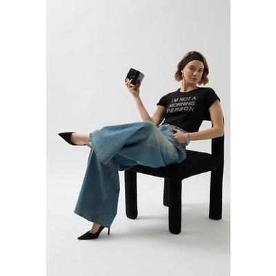 Taş Detay Crop T-Shirt