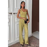Tek Omuz Büstiyer Plazzo Pantolon Viscon Takım 10159