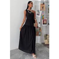 Tek Omuzlu Pile Detay Maxi Elbise 2895