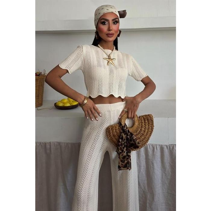 Triko Bluz Pantolon İkili Takım 10084-025
