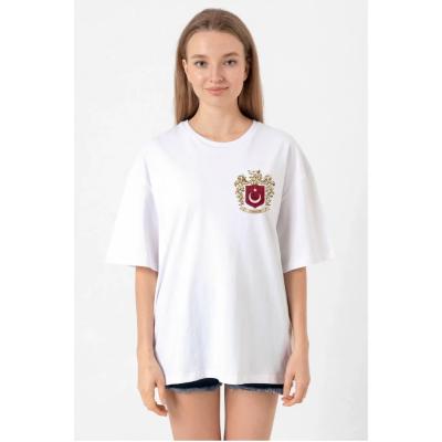 Türk Arma Baskı T-shirt- Beyaz