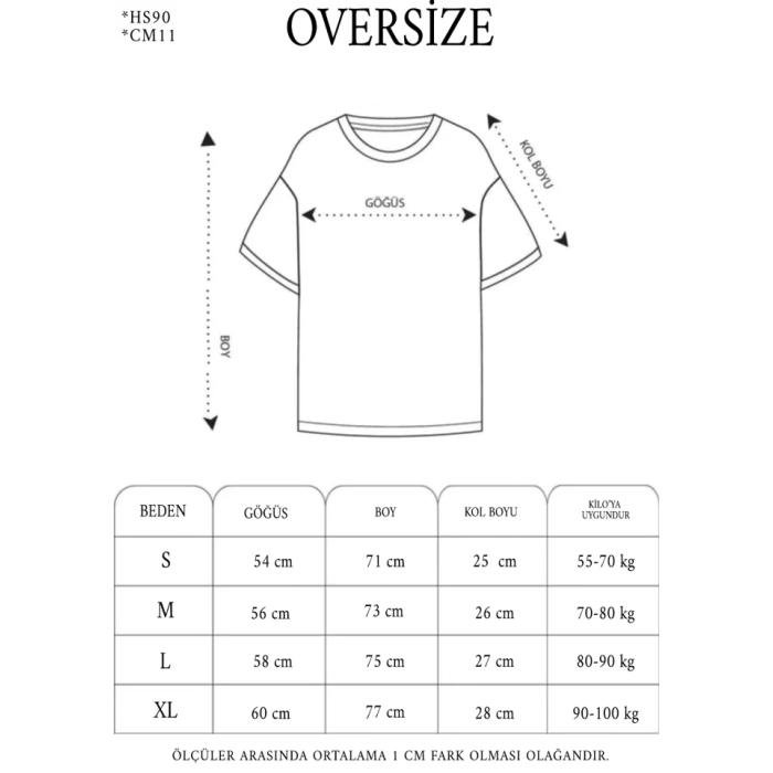 Unisex Basic Bisiklet Yaka Oversize T-Shirt - Gri