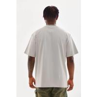 Unisex Baskılı Oversize T-Shirt - Gri
