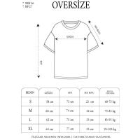 Unisex Bisiklet Yaka Baskılı Double Oversize T-Shirt - Siyah