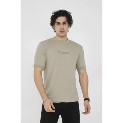 Unisex Bisiklet Yaka Slim Fit T-Shirt- Açık Yeşil
