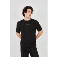 Unisex Jakar Kumaş Slim Fit T-Shirt - Siyah