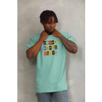 Unisex Oversize Baskılı Bisiklet Yaka T-Shirt - Mint Yeşili