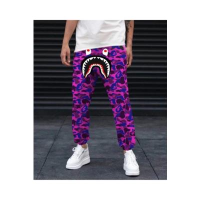 Unisex Pubg Bape X Shark Eşofman Altı - Mor