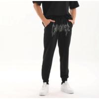 Unisex Taş Detaylı Eşofman Altı - Siyah