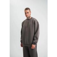 Uzun Kol Bisiklet Yaka Basic SweatShirt - Füme