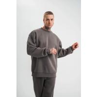 Uzun Kol Bisiklet Yaka Basic SweatShirt - Füme
