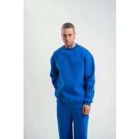 Uzun Kol Bisiklet Yaka Basic SweatShirt - Mavi