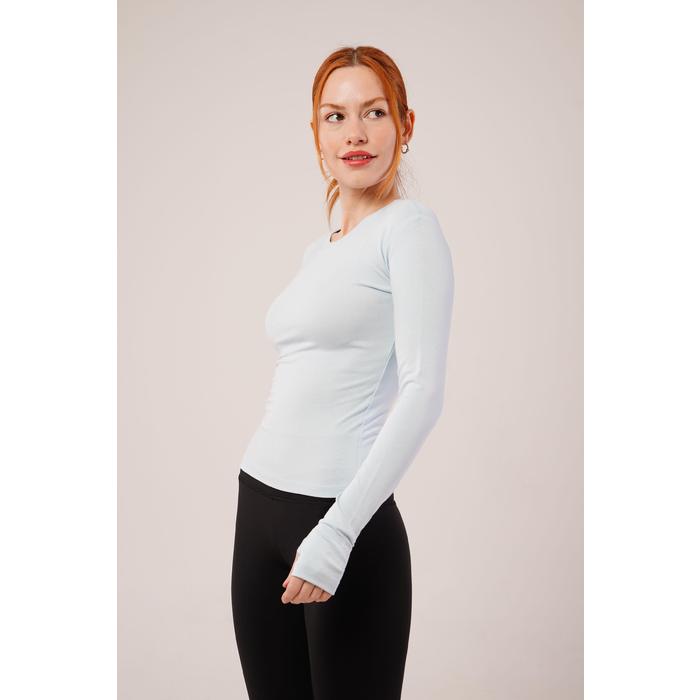 Uzun Kollu Basic Bebe Mavisi Bluz