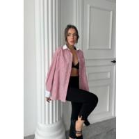 YAKA VE MANŞET BEYAZ  BOYFRİEND ÇİZGİLİ  POPLİN GÖMLEK - Bordo