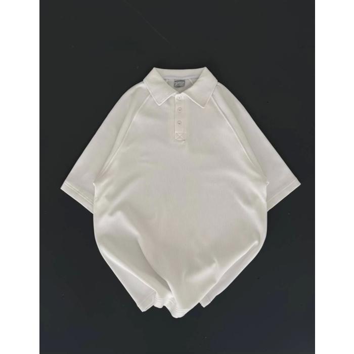 Yakalı Patlı Kısa Kol T-shirt - Beyaz
