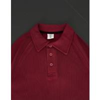 Yakalı Patlı Kısa Kol T-shirt - Bordo