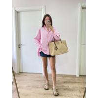 Yakalı Yandan Yırtmaçlı Gömlek - Pembe