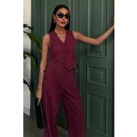 Yelek Ve Pantolon Çizgili Double Takım 10017